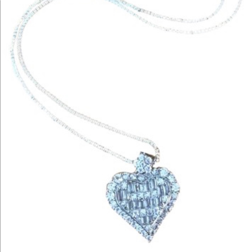 Heart Of The Deal 925 Silver Pendant W White Sapphire - Picture 8 of 15